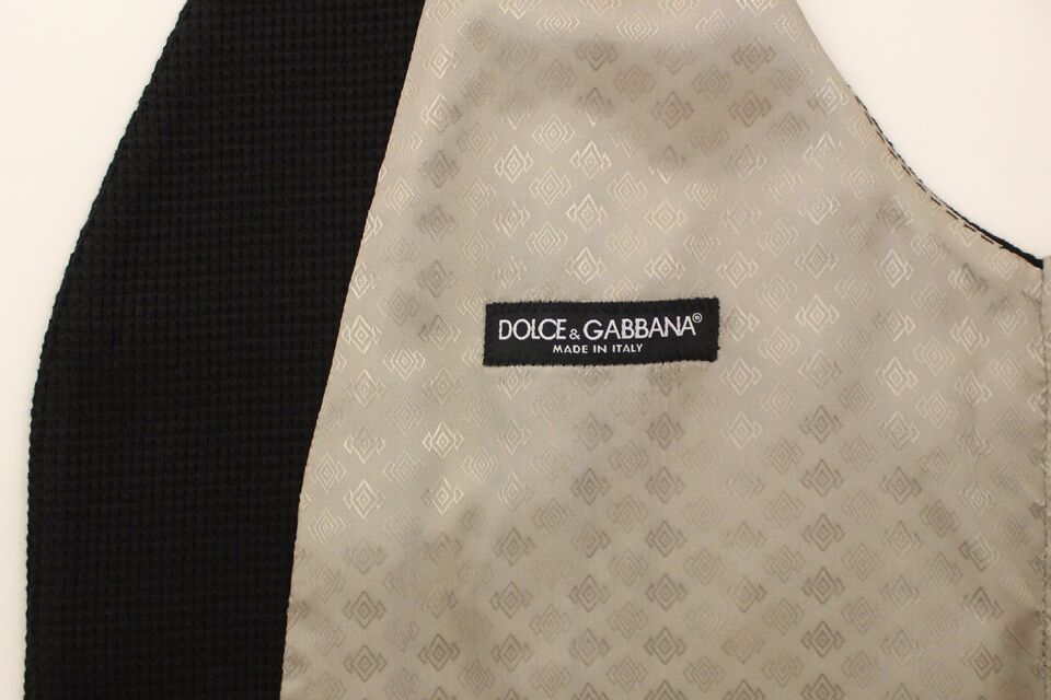 Dolce & Gabbana Schwarze Baumwollkleidweste Blazer Jacke