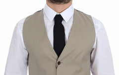 Dolce & Gabbana Beige Baumwoll-Kleid Weste Blazer Jacke