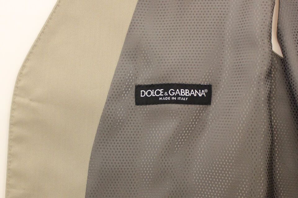 Dolce & Gabbana Beige Baumwoll-Kleid Weste Blazer Jacke