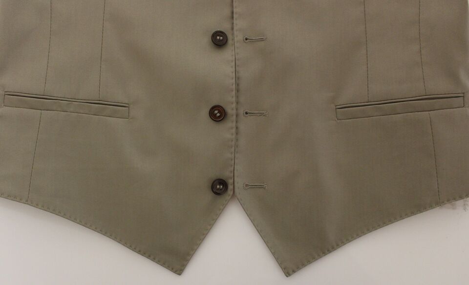 Dolce & Gabbana Beige Baumwoll-Kleid Weste Blazer Jacke