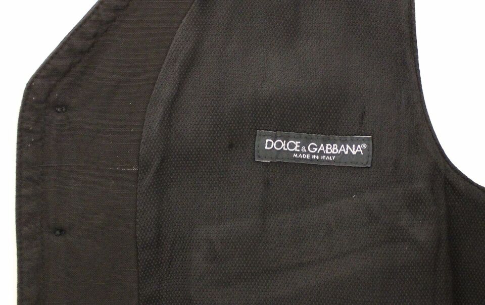 Dolce & Gabbana Zwart Linnen Katoenen Jurk Vest Blazer
