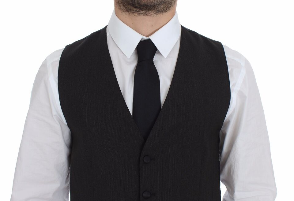 Dolce & Gabbana Grauer Wollstretch-Kleidungs-Westen-Blazer