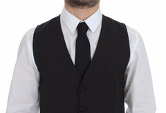 Dolce & Gabbana Grauer Wollstretch-Kleidungs-Westen-Blazer