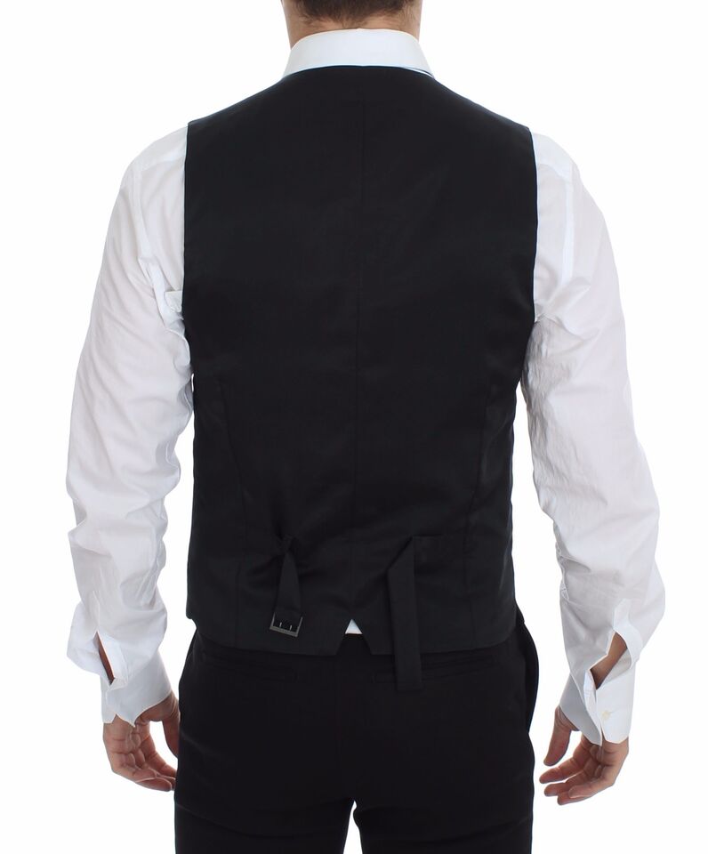 Dolce & Gabbana Grauer Wollstretch-Kleidungs-Westen-Blazer