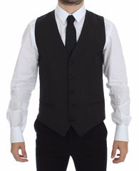 Dolce & Gabbana Grauer Wollstretch-Kleidungs-Westen-Blazer