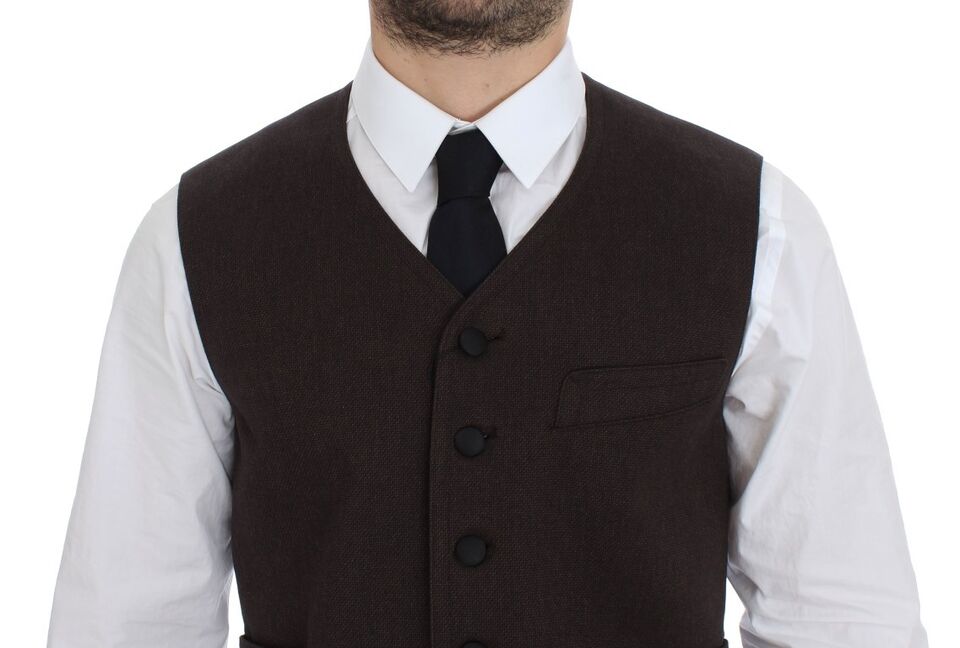 Dolce & Gabbana Braunes Weste aus Baumwollmix