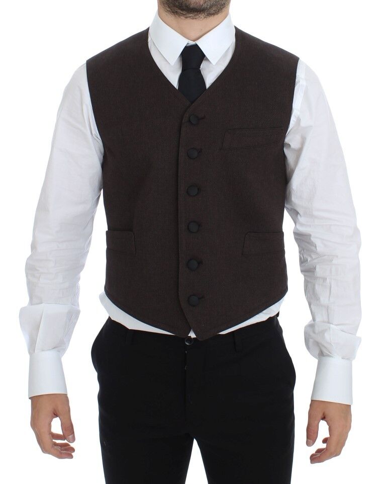 Dolce & Gabbana Braunes Weste aus Baumwollmix