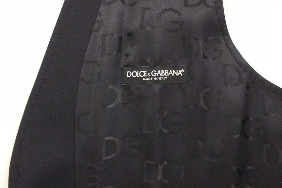 Dolce & Gabbana Blauer Baumwoll-Stretch-Kleid-Westen-Blazer