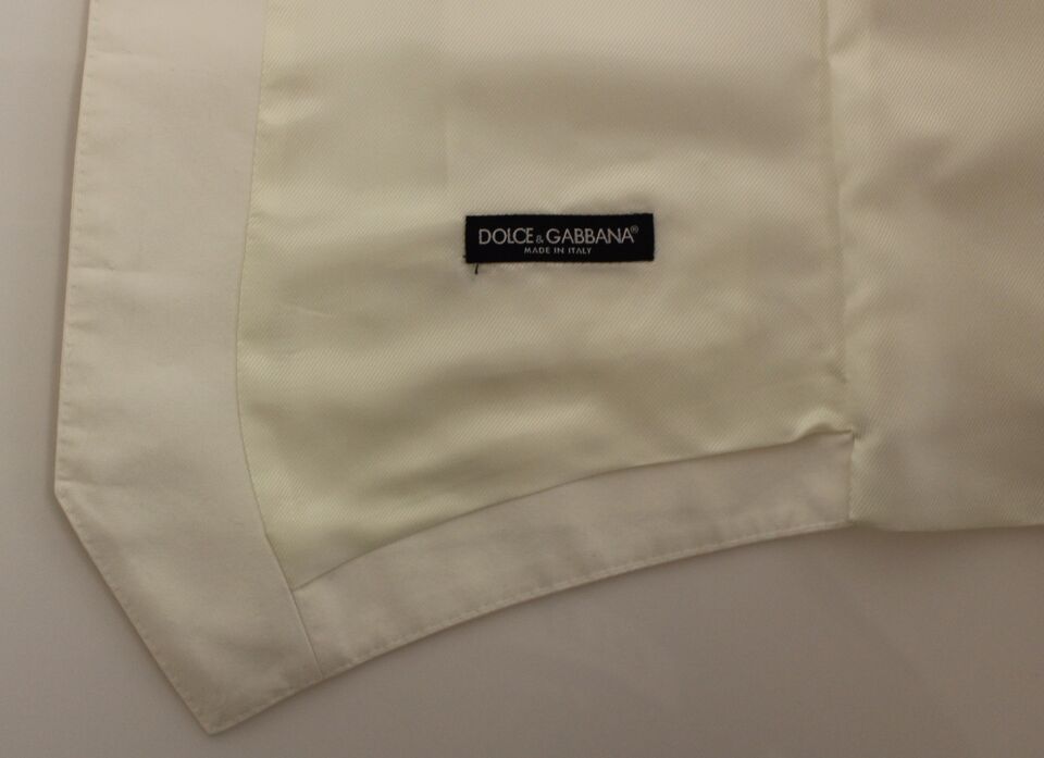 Dolce & Gabbana Weiße Baumwollseide-Kleid Weste Blazer