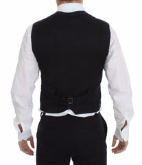 Dolce & Gabbana Black Cotton Viscose Dress Vest Blazer