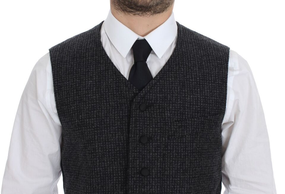 Dolce & Gabbana Grauer Westen-Gilet aus Wollmischung