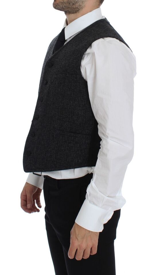 Dolce & Gabbana Grauer Westen-Gilet aus Wollmischung