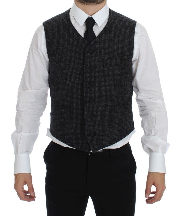 Dolce & Gabbana Grauer Westen-Gilet aus Wollmischung