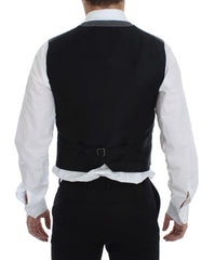 Dolce & Gabbana Graue Weste aus Baumwollmischgewebe mit Logo