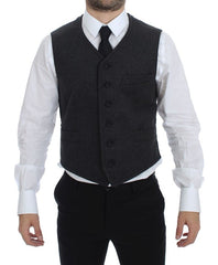 Dolce & Gabbana Grijs Wolmix Logo Vest Gilet