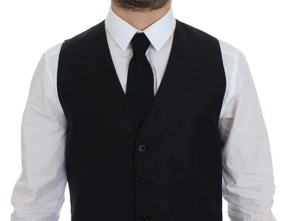 Dolce & Gabbana Graue Weste aus Wolle und Seide