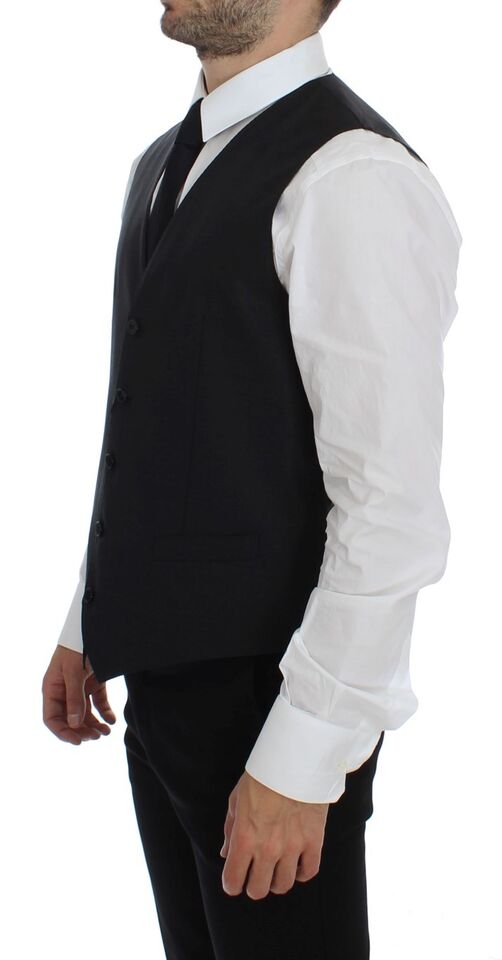 Dolce & Gabbana Graue Weste aus Wolle und Seide