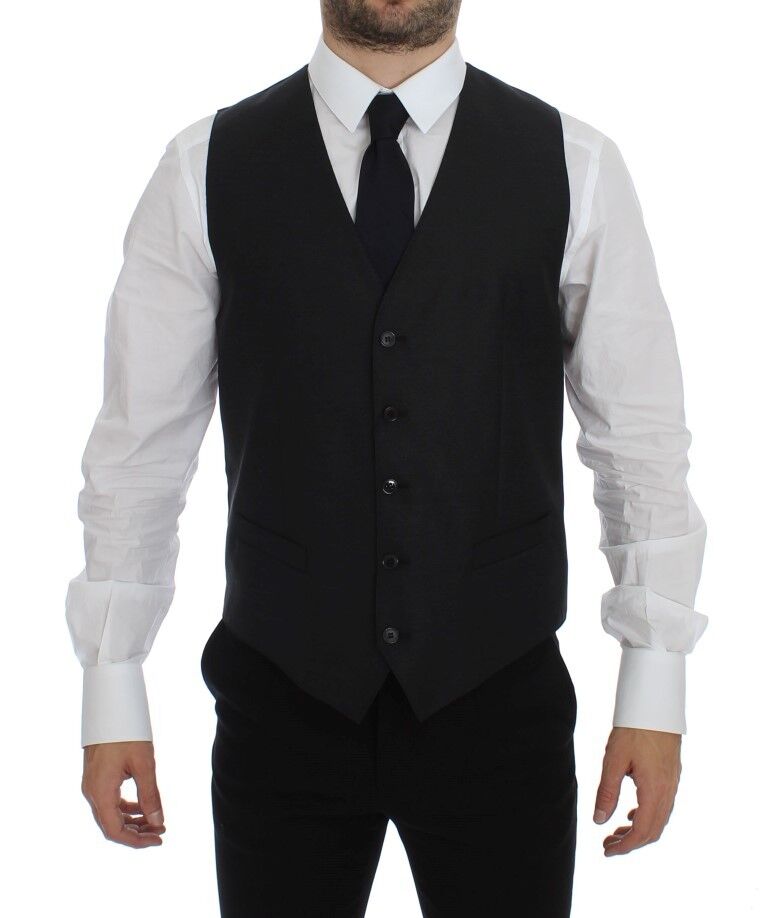 Dolce & Gabbana Graue Weste aus Wolle und Seide