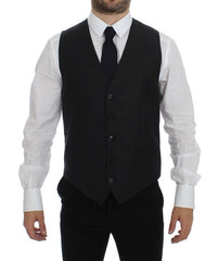 Dolce & Gabbana Graue Weste aus Wolle und Seide