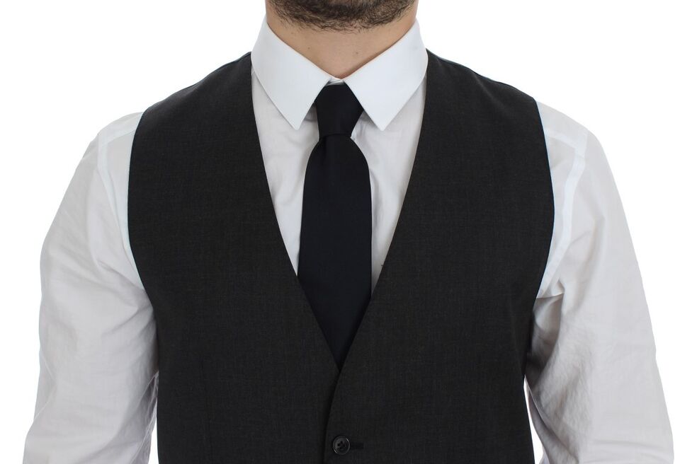 Dolce & Gabbana Graue Anzugweste aus Wolle