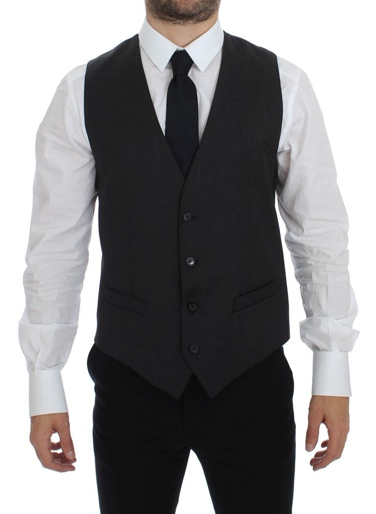 Dolce & Gabbana Graue Anzugweste aus Wolle
