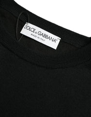 Dolce & Gabbana Schwarzer Rundhals-Pullover aus Wolle