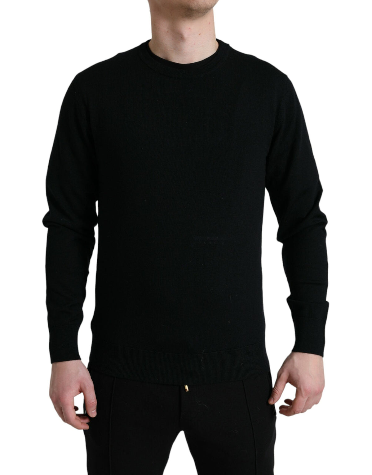Dolce & Gabbana Schwarzer Rundhals-Pullover aus Wolle