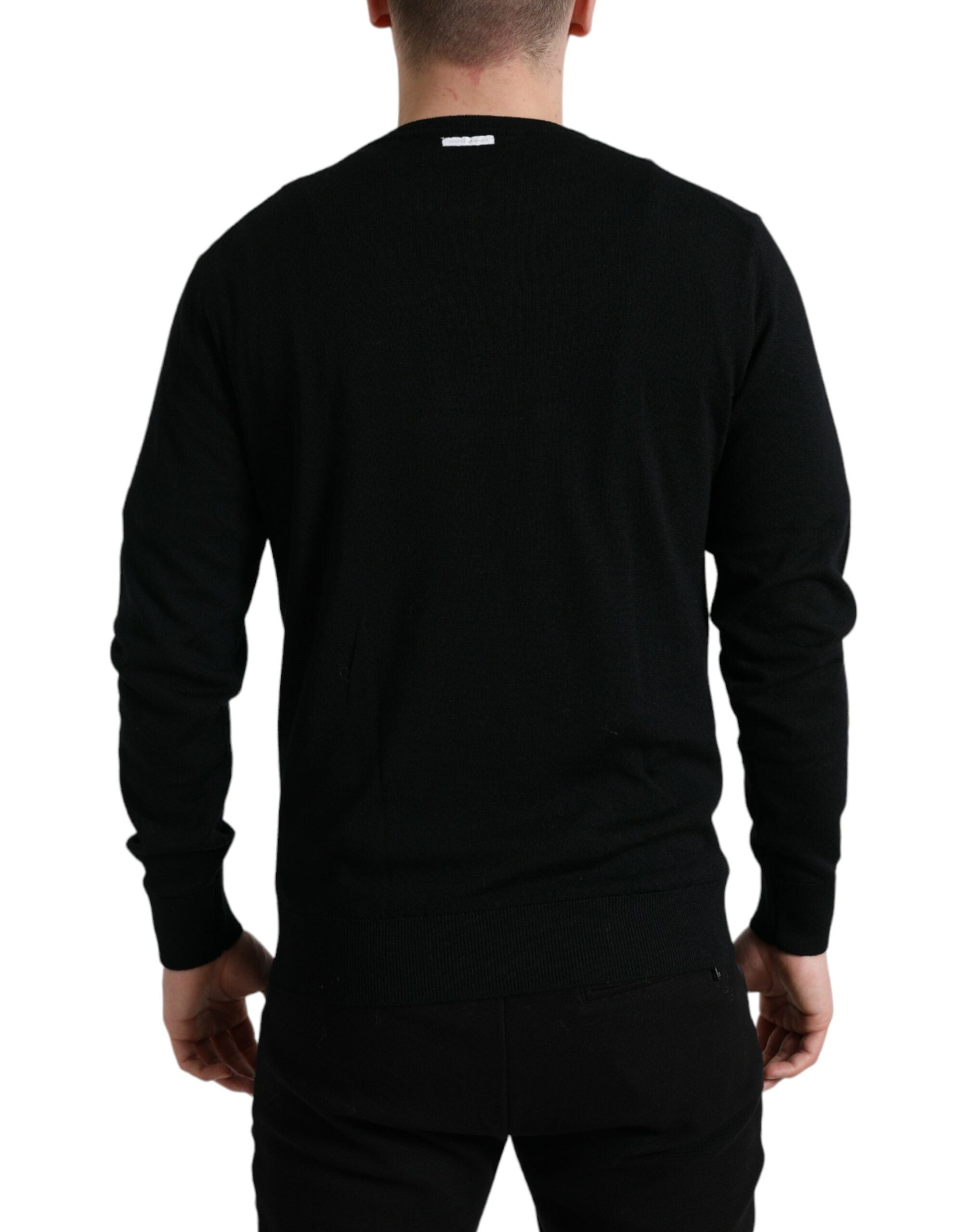 Dolce & Gabbana Schwarzer Rundhals-Pullover aus Wolle