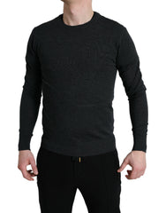 Dolce & Gabbana Grijs Wollen Ronde Hals Pullover Trui