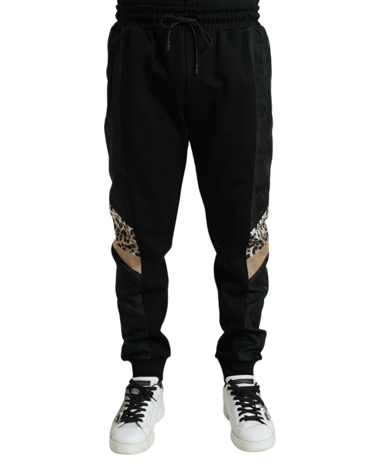 Dolce & Gabbana Schwarze Slim-Fit Jogginghose aus Stretch-Baumwolle
