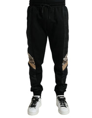 Dolce & Gabbana Schwarze Slim-Fit Jogginghose aus Stretch-Baumwolle