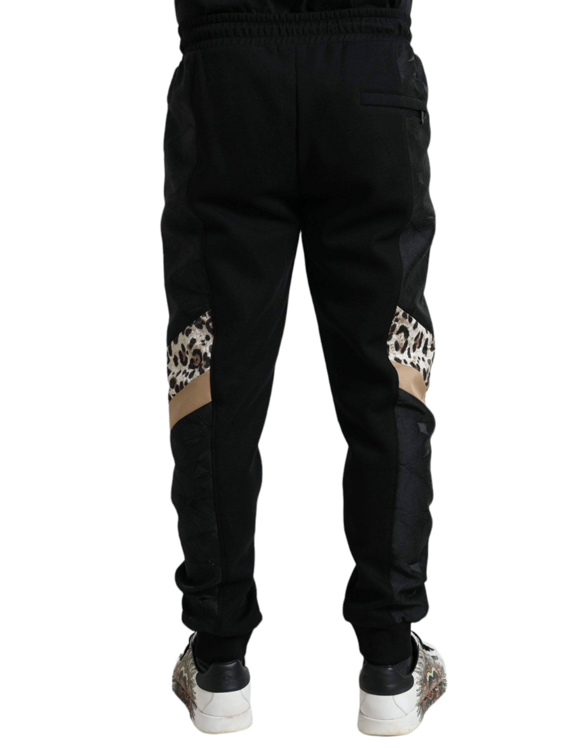 Dolce & Gabbana Schwarze Slim-Fit Jogginghose aus Stretch-Baumwolle
