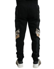 Dolce & Gabbana Schwarze Slim-Fit Jogginghose aus Stretch-Baumwolle