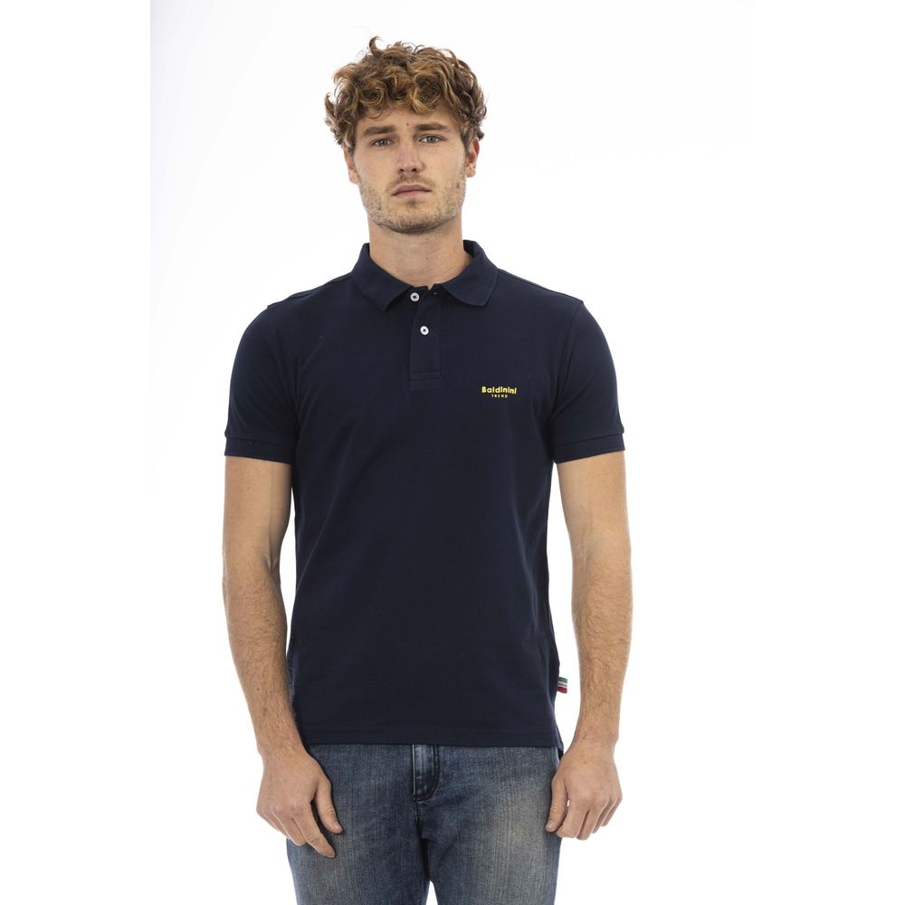 Baldinini Trend Blaues Polohemd aus Baumwolle