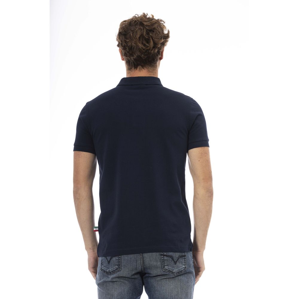 Baldinini Trend Blaues Polohemd aus Baumwolle