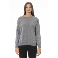 Baldinini Trend Grauer Viskose-Damenpullover