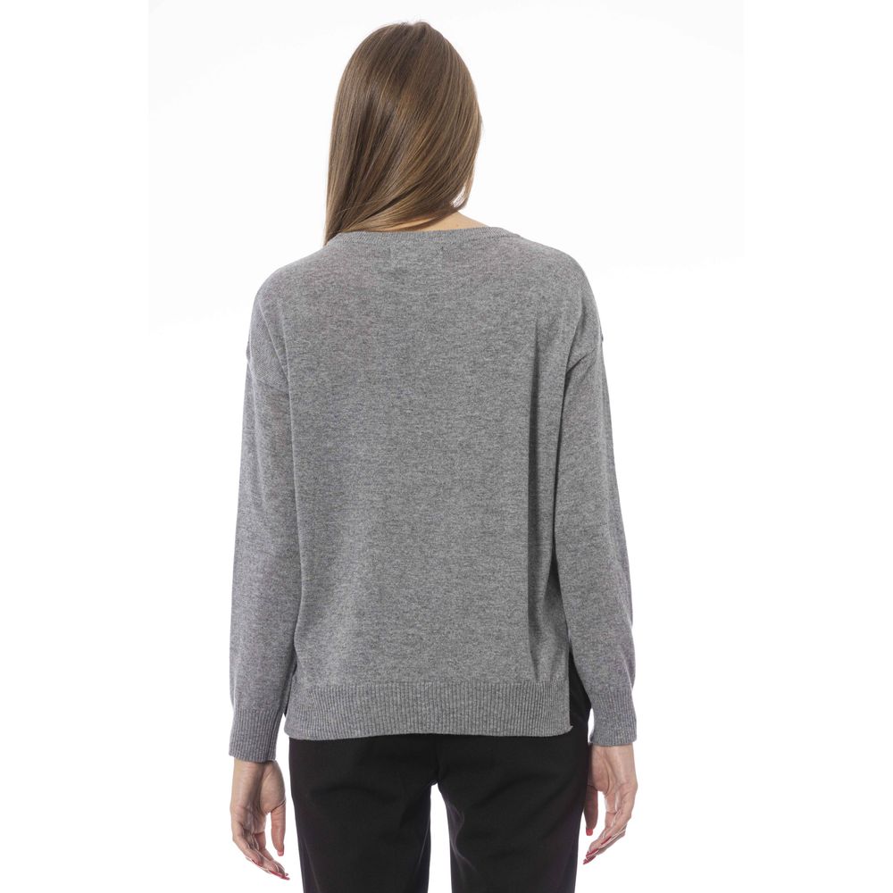 Baldinini Trend Grauer Viskose-Damenpullover