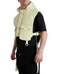 Dolce & Gabbana Geel Nylon Mouwloos Sportief Vest met Capuchon