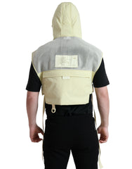 Dolce & Gabbana Geel Nylon Mouwloos Sportief Vest met Capuchon