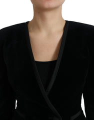 Dolce & Gabbana Zwart Fluweel Katoen Double Breasted Jasje