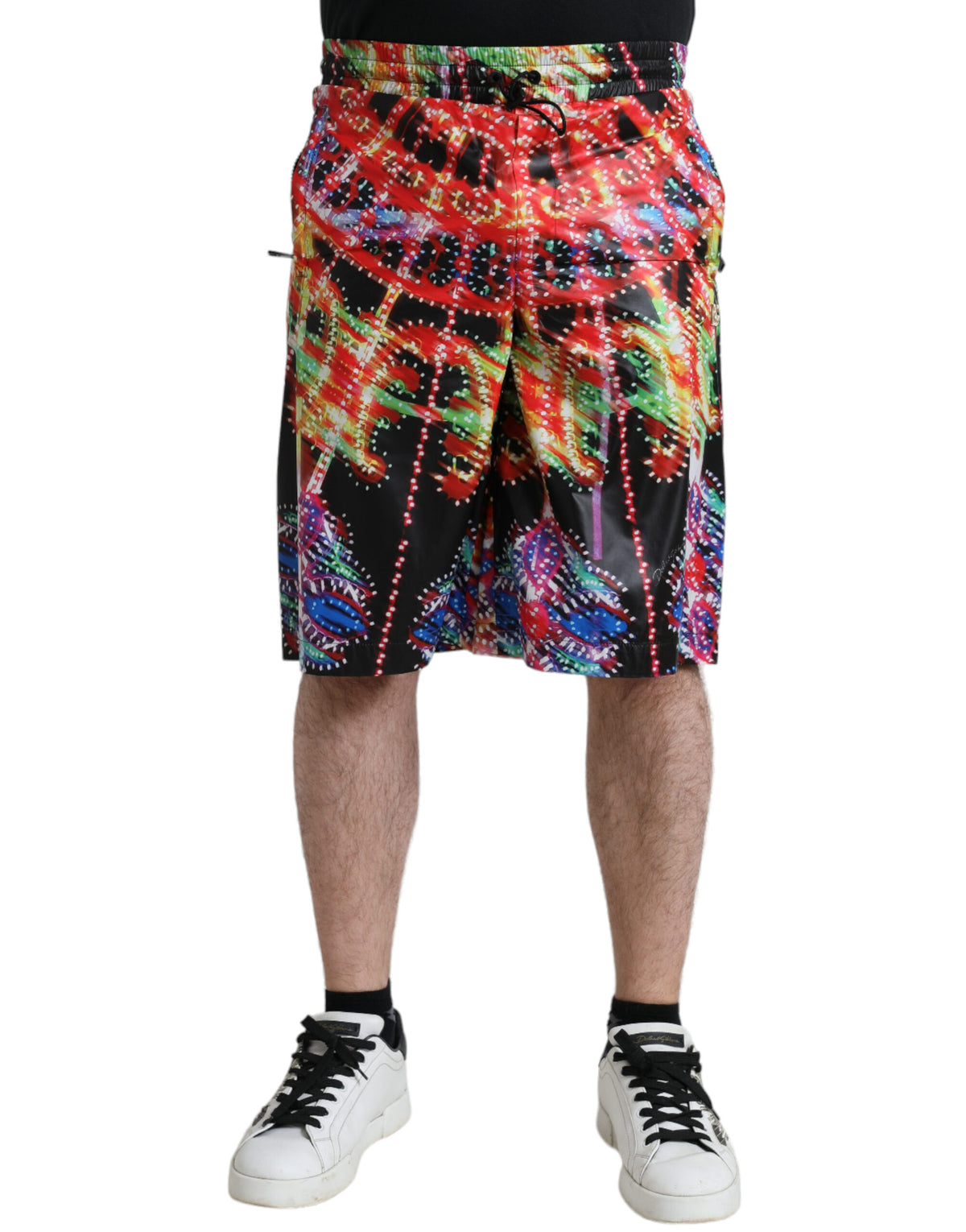 Dolce & Gabbana Herren Bermuda-Shorts mit mehrfarbigem Luminarie-Print