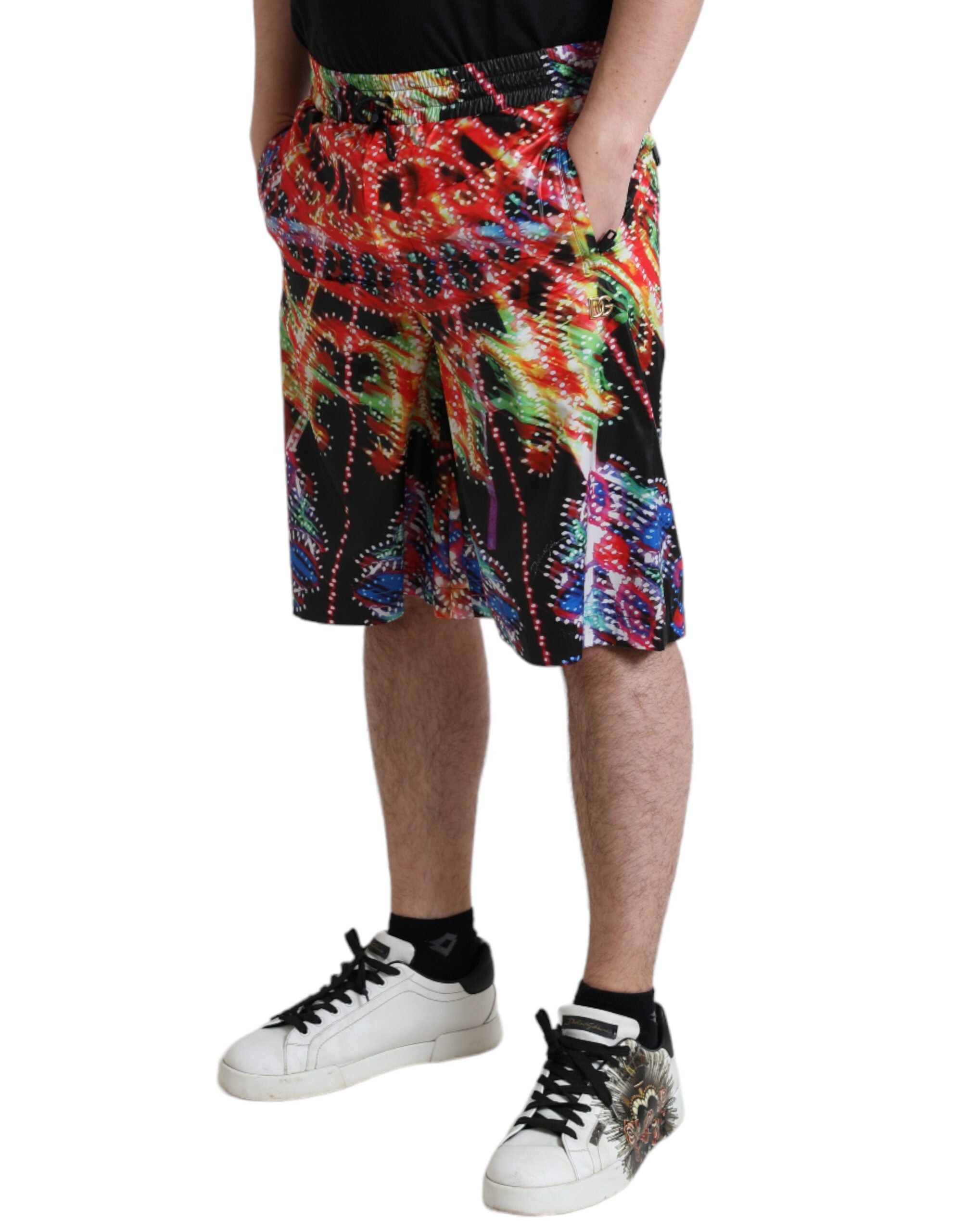 Dolce & Gabbana Herren Bermuda-Shorts mit mehrfarbigem Luminarie-Print
