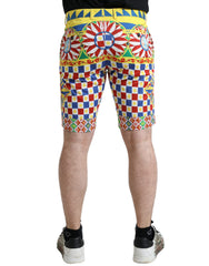Dolce & Gabbana Multicolor Carretto Print Heren Bermudashort