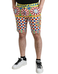 Dolce & Gabbana Multicolor Carretto Print Heren Bermudashort