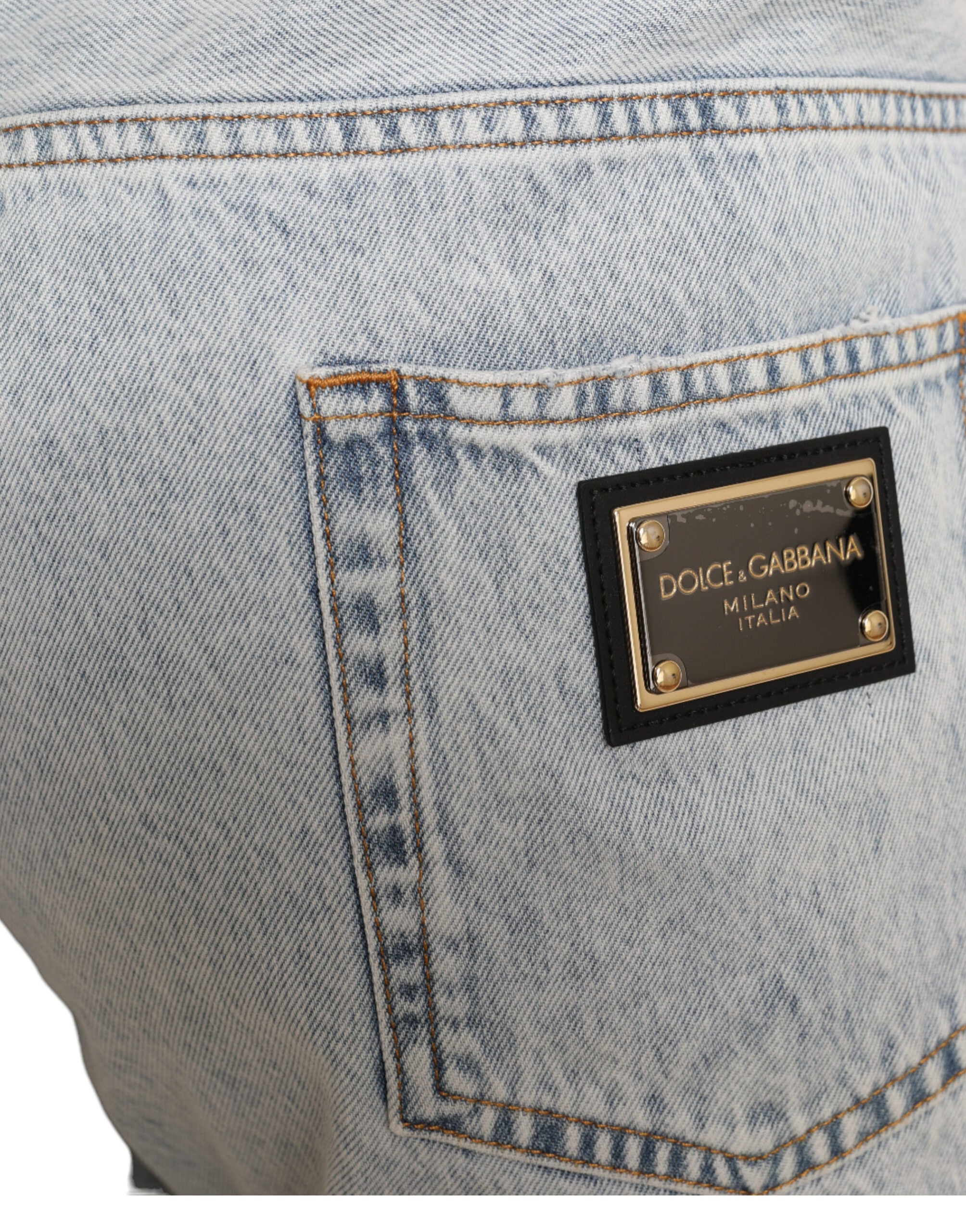 Dolce & Gabbana Denim-Bermudashorts mit mehrfarbigem Blumenmuster