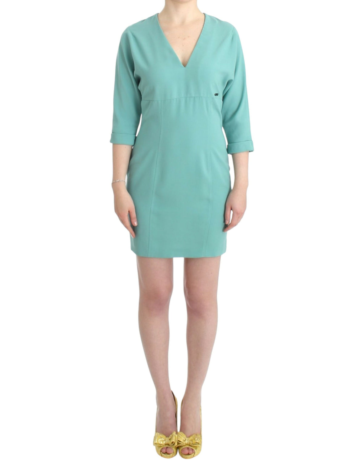 Costume National grünes Etuikleid mit 3/4-Ärmeln