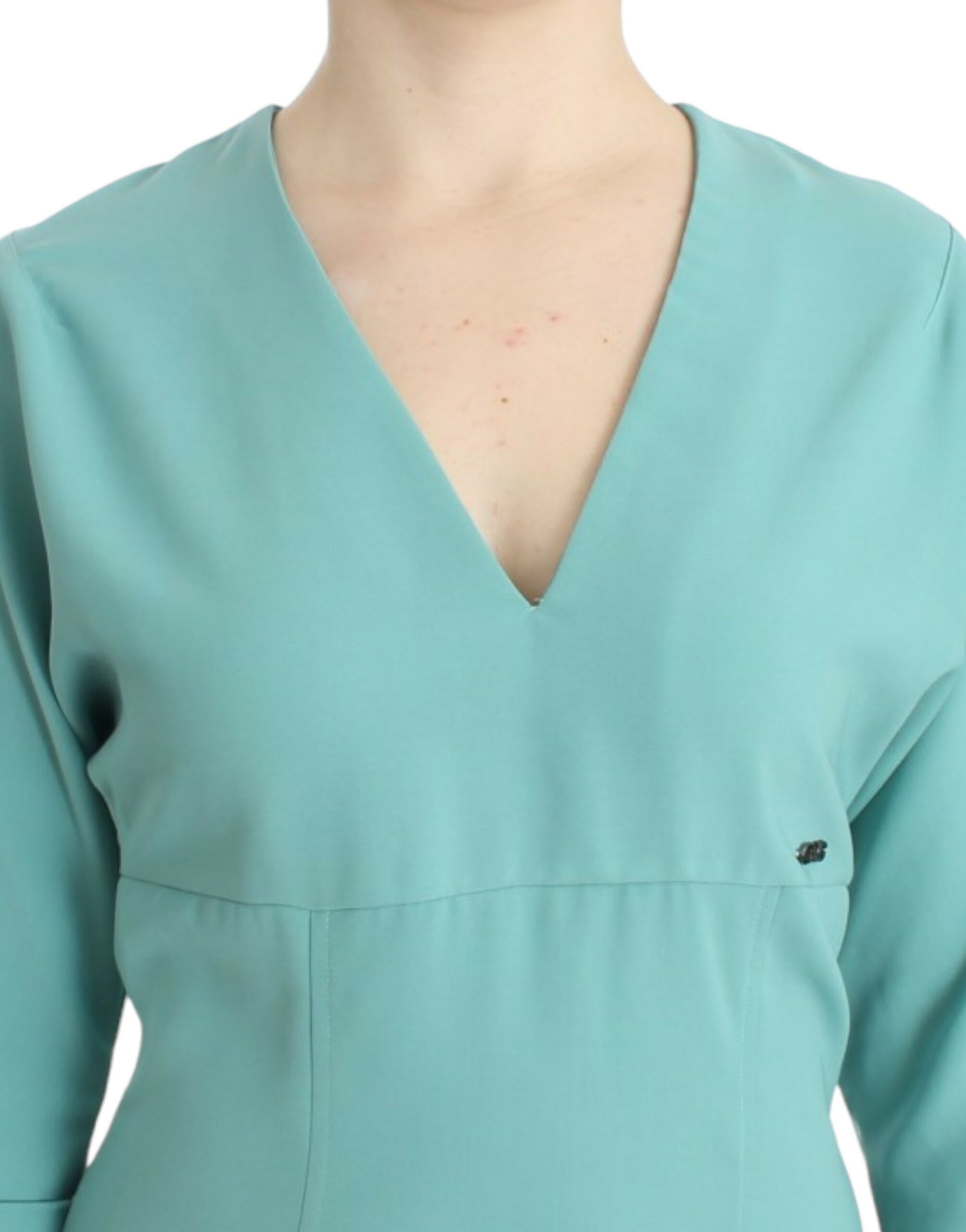 Costume National grünes Etuikleid mit 3/4-Ärmeln