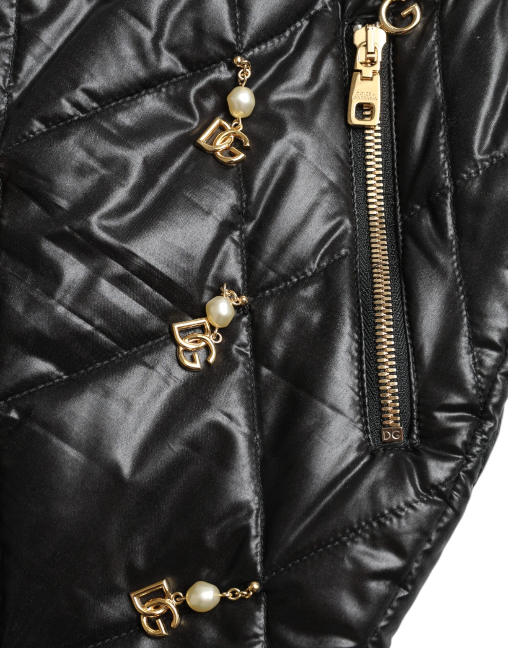 Dolce & Gabbana Schwarze verzierte High Waist Hot Pants Shorts