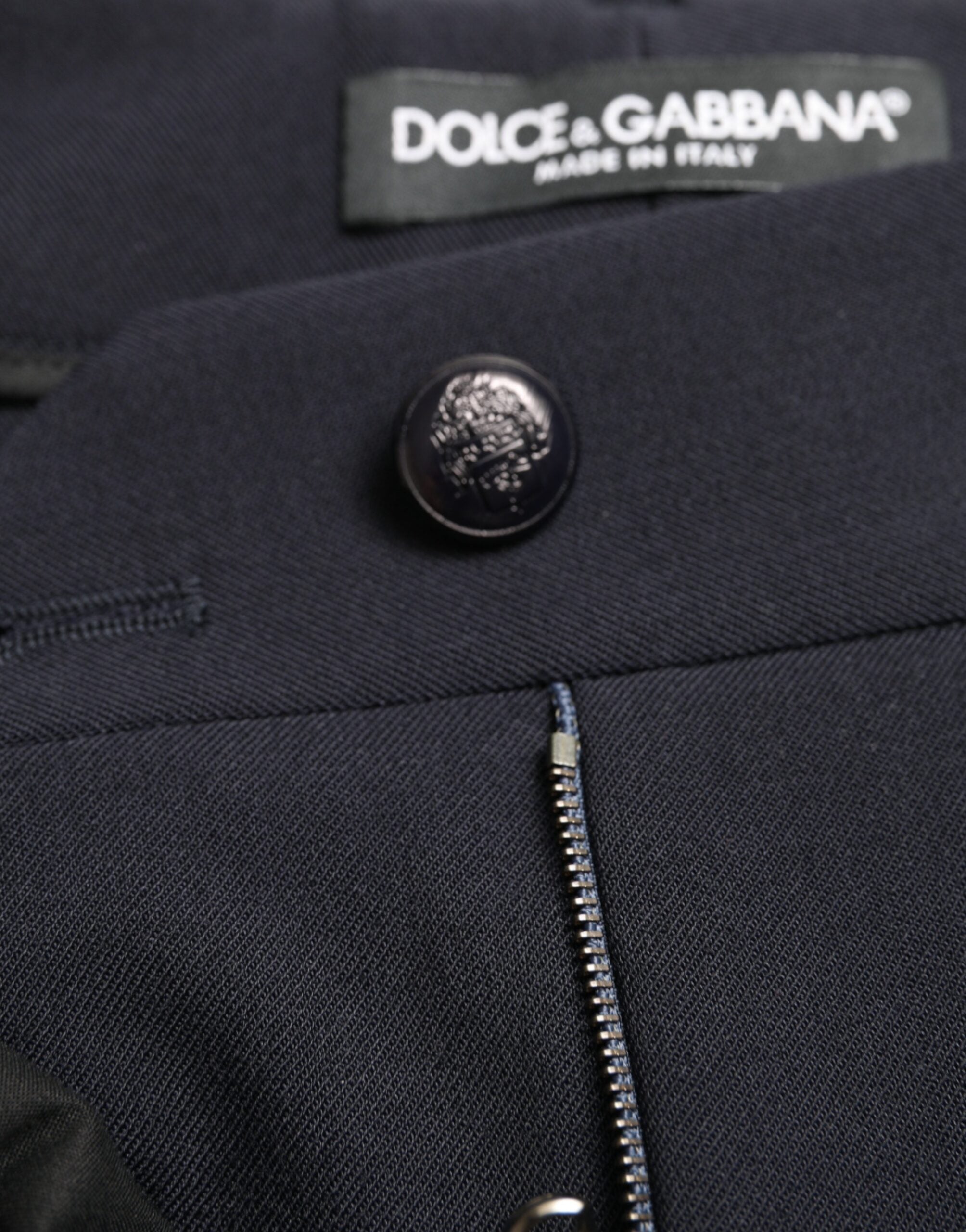 Dolce & Gabbana Blaue verkürzte Caprihose mit mittlerer Bundhöhe