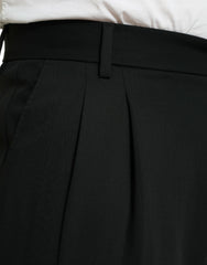 Dolce & Gabbana Schwarze elegante Anzughose aus Wolle mit geradem Schnitt